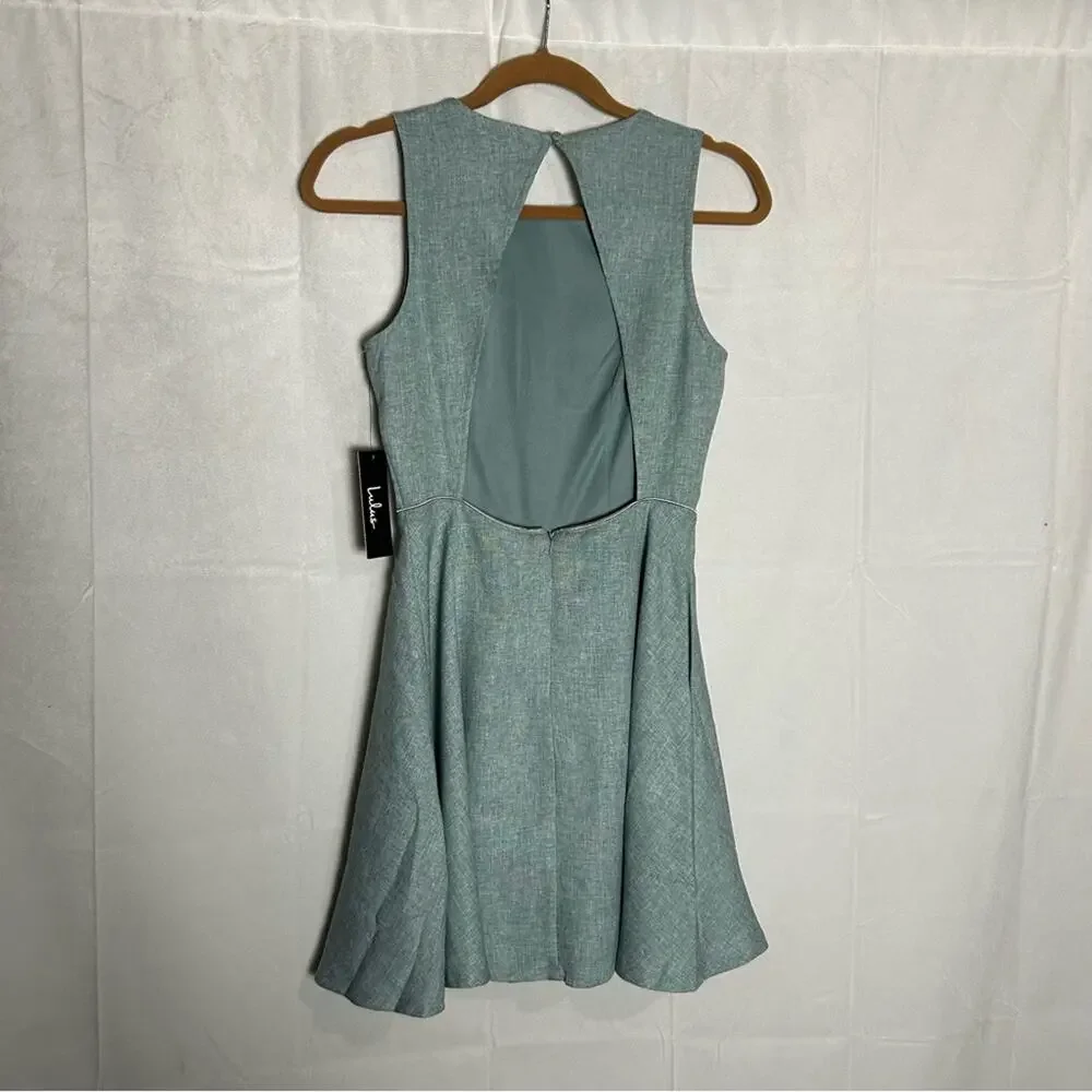 Lulu's Tiffany Blue Skater Dress Side Pockets Retro Vintage Classy Elegant Small - Picture 4 of 8